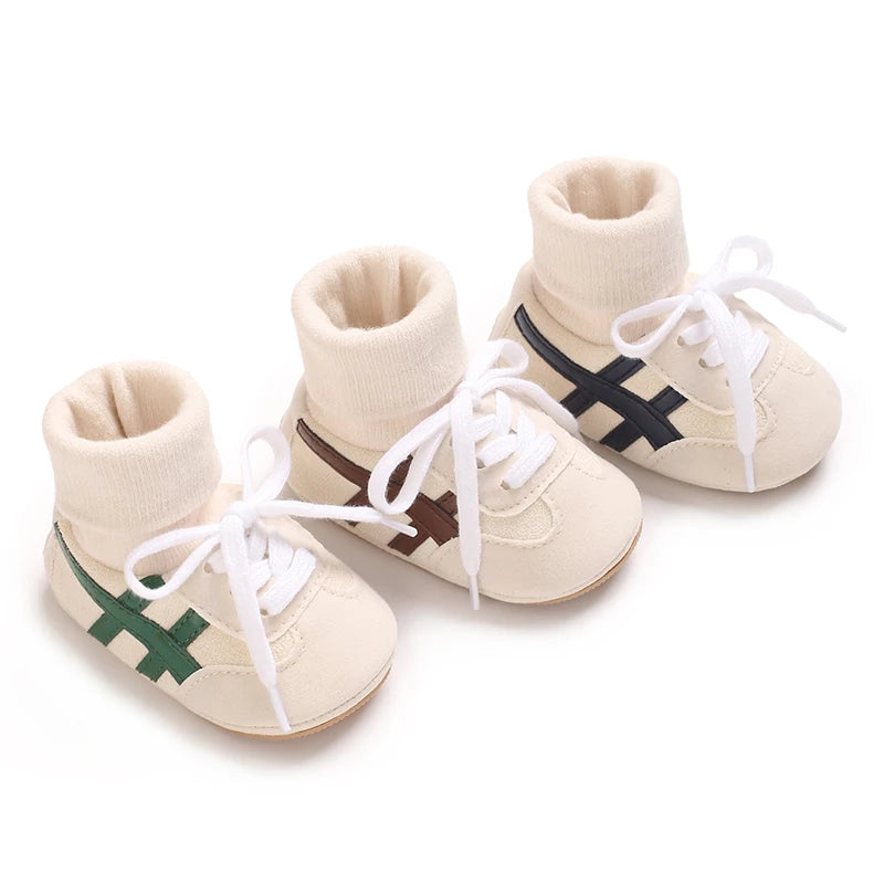 Baby Shoes & Socks (6–12M) – Soft Bottom Anti-Slip Sneakers