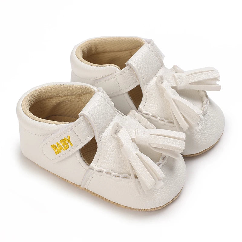 Infant Spring Sneakers (0–18M) – White Non-Slip Soft-Soled Shoes