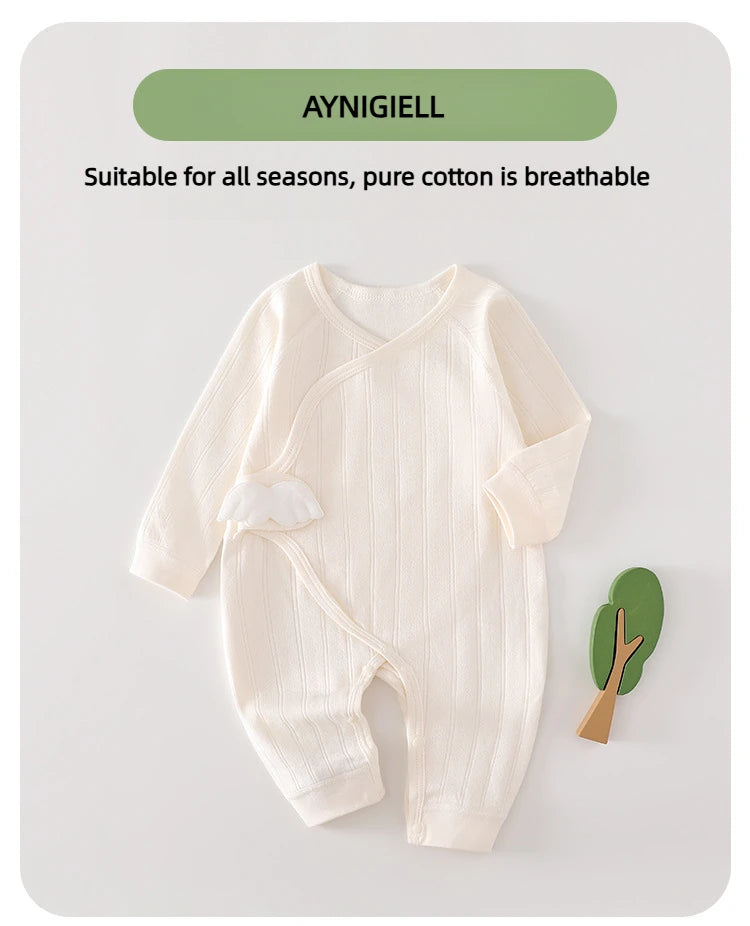 Infant Long Sleeve Cotton Jumpsuit, 0–6 Months