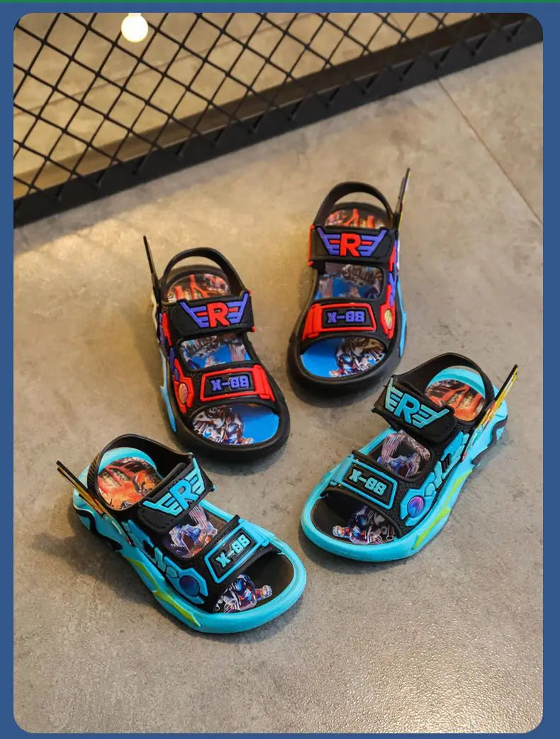 Boys’ Soft Sole Sandals – Anti-Slip Beach Shoes (Ages 1–12)