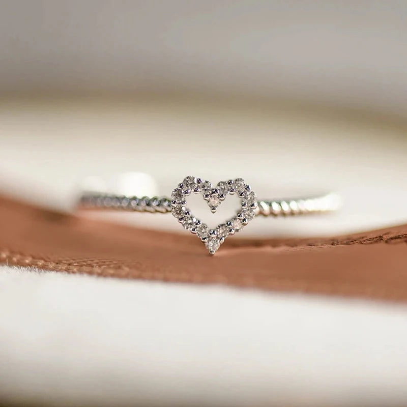 CAOSHI Chic Two-tone Style Finger Ring Female Engagement Jewelry with Brilliant Zirconia Fashion Thin Accessories for Wedding