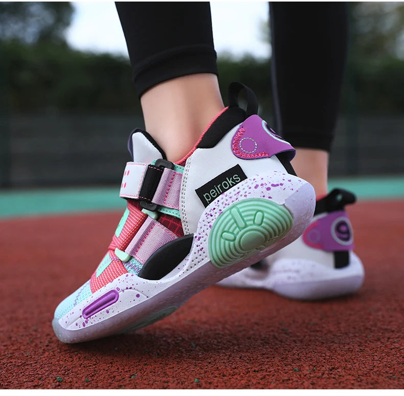 Kids Basketball Sneakers – Lightweight Non-Slip Sport Shoes