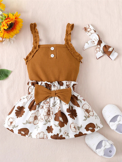 3PCS  Set 3-18 Months Girl Casual Outfit Suit