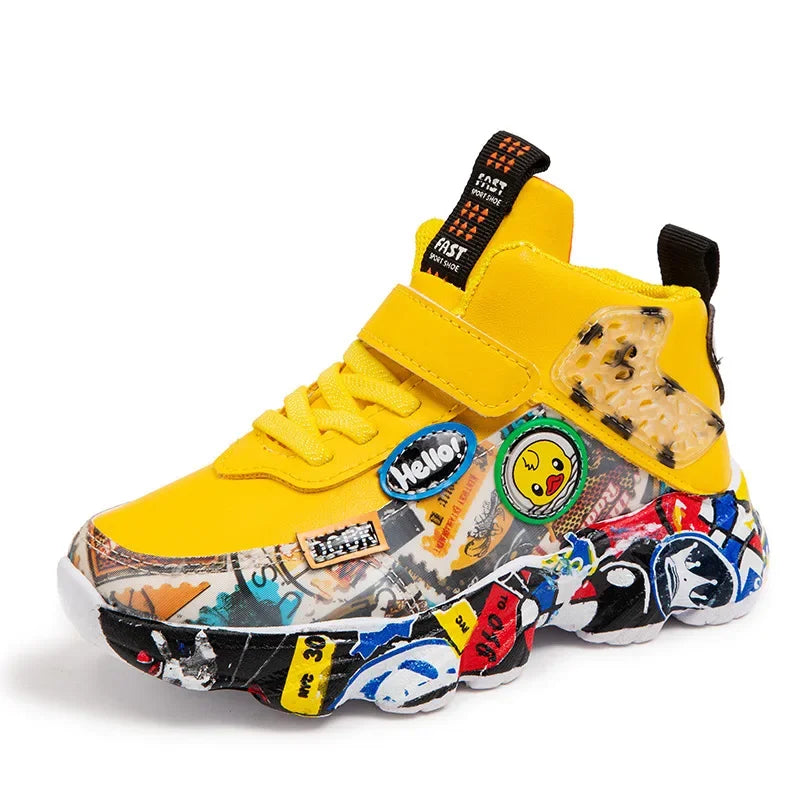 Kids Cartoon Sports Sneakers – Casual Basketball Shoes (26–36)