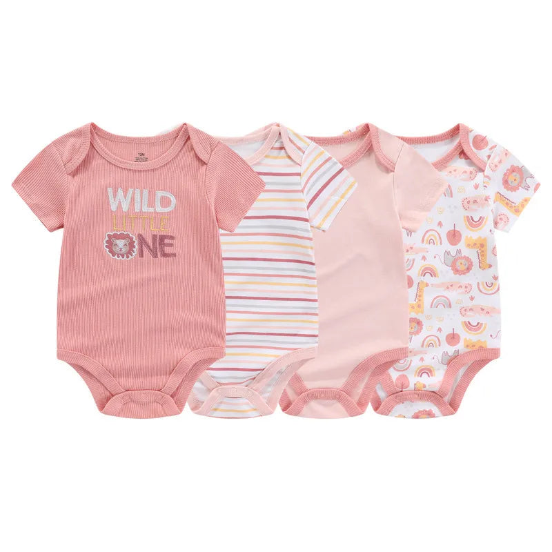 Baby Boys & Girls Cotton Onesies (4PCS)