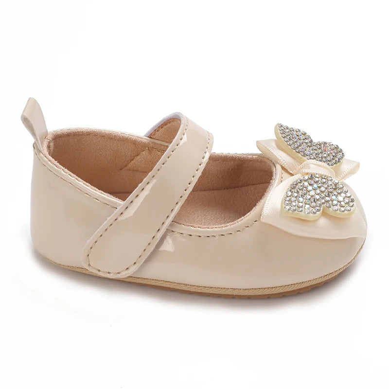Infant & Toddler Mary Jane Shoes – Bow Faux Leather Flats with Easy Fasten