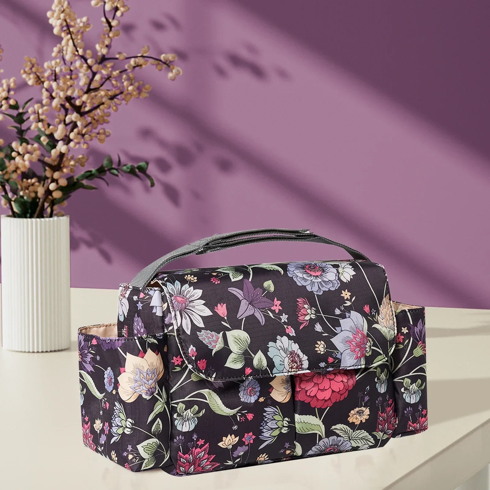 Diaper Bag for Baby – Waterproof Cartoon Stroller Organizer with Hooks for Buggy/Pram