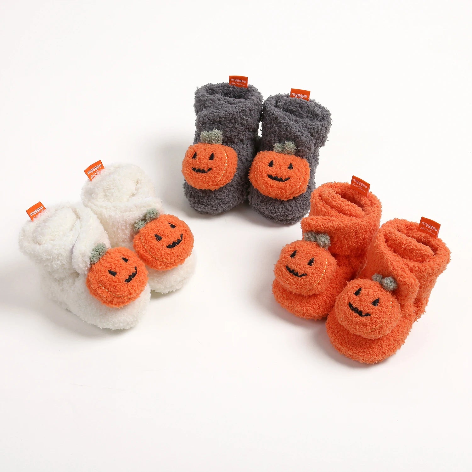 Baby Halloween Pumpkin Booties – Newborn First-Step Sock Shoes
