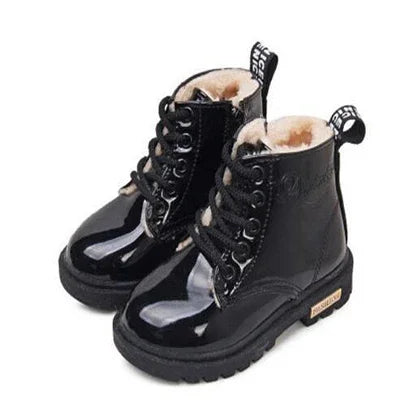 Girls’ PU Leather Winter Boots