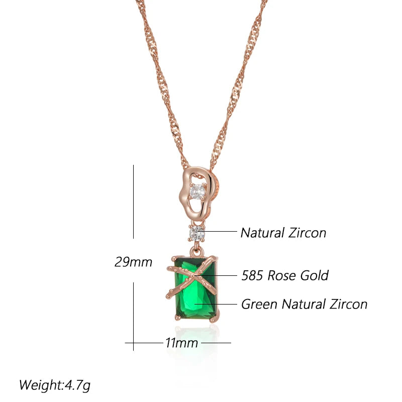 Kinel Luxury Square Green Natural Zircon