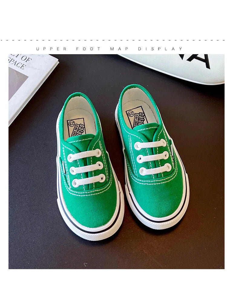 Kids Spring/Autumn Canvas Sneakers – Colorful Soft-Soled Shoes