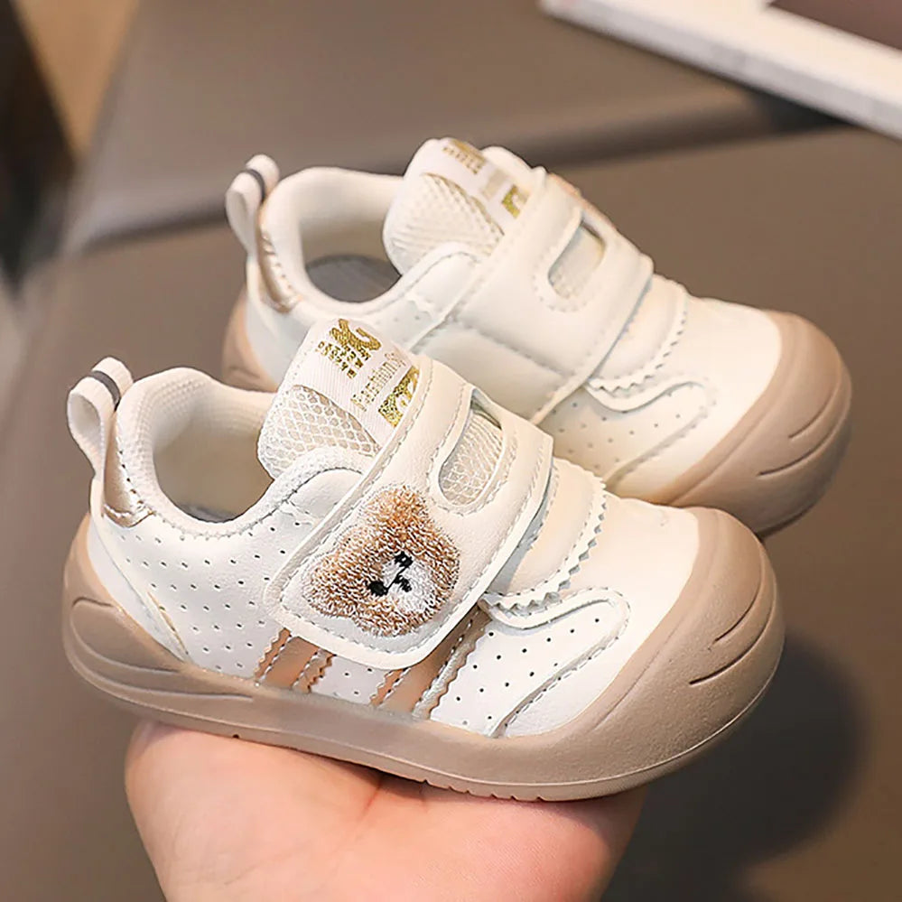 Kids PU Leather Sneakers – Soft-Soled First-Step Toddler Shoes