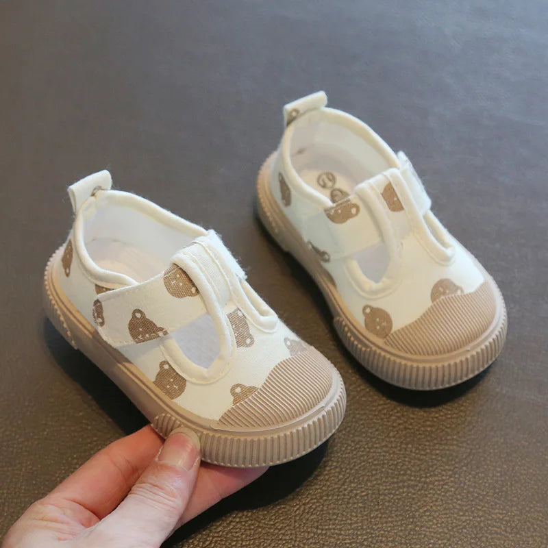 Kids Cartoon Canvas Shoes – Soft Sole Casual Walking Sneakers