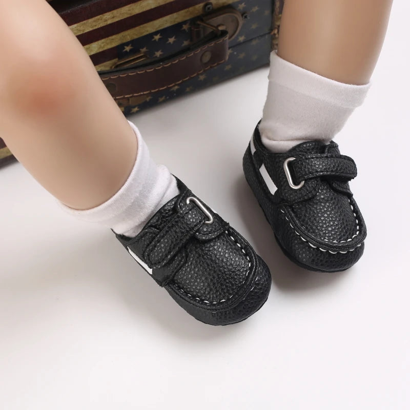 Baby Christening Shoes (0–18M) – PU Leather Moccasins for Boys & Girls