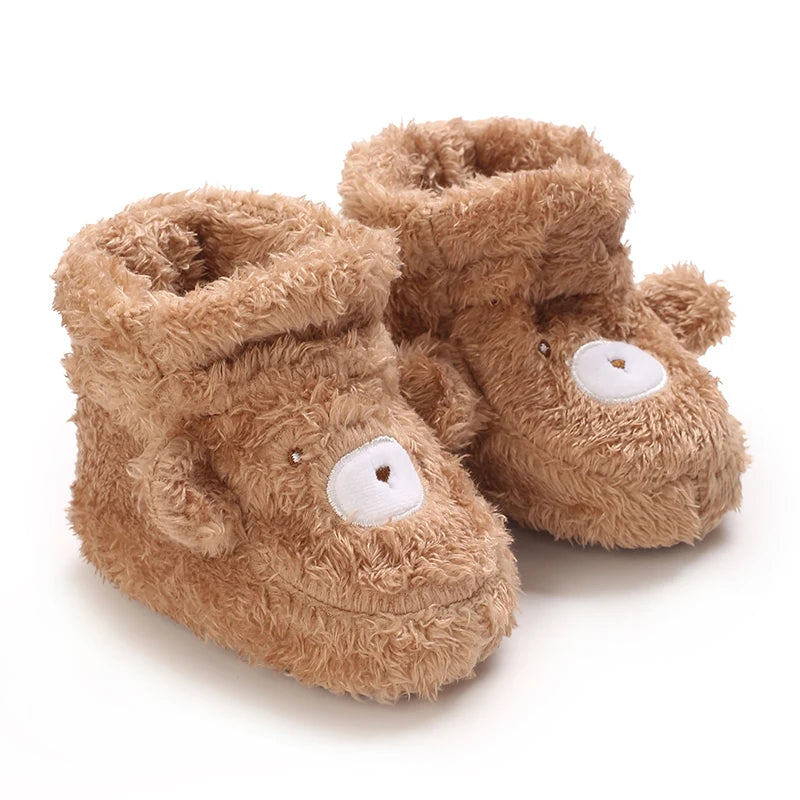 Baby Winter Cotton Shoes (0–1Y) – Thick Warm Teddy Bear Walking Shoes