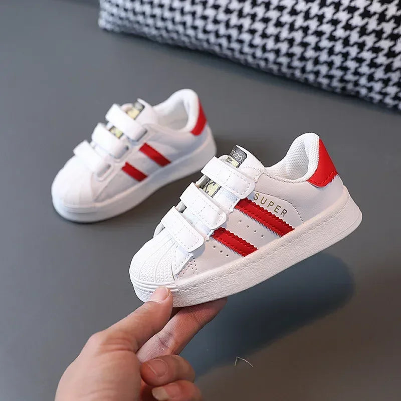 Kids White Sneakers – Breathable Non-Slip Casual Shoes