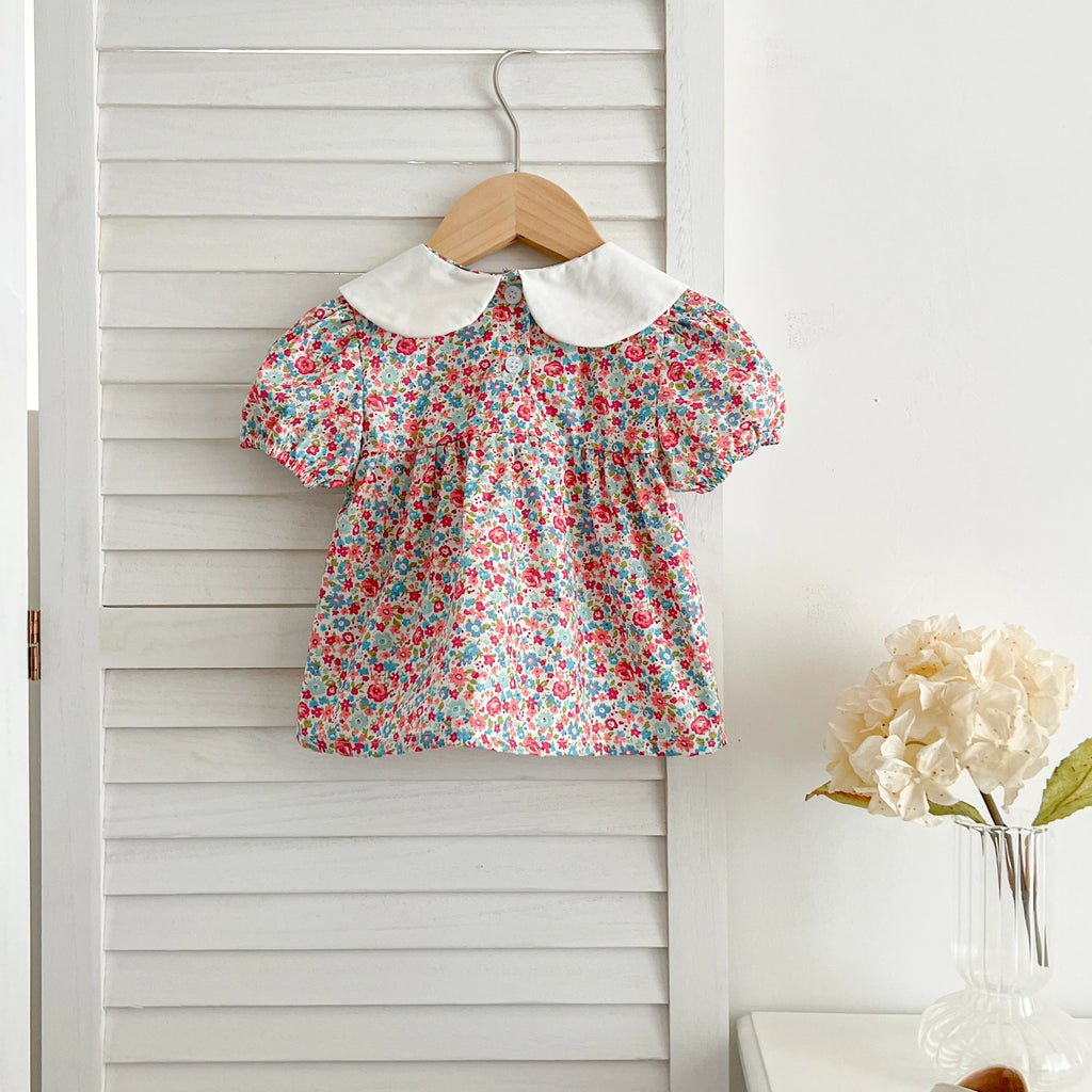 Baby Girl Cherry Floral Outfit – Summer (0–12M)