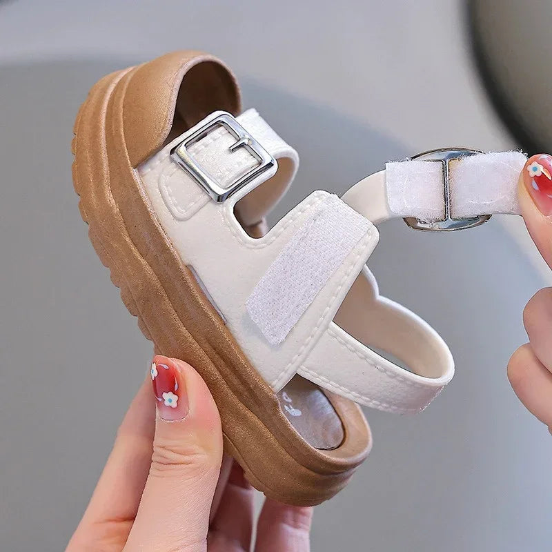 Kids’ PVC Summer Sandals – Buckle, Non-Slip, Waterproof
