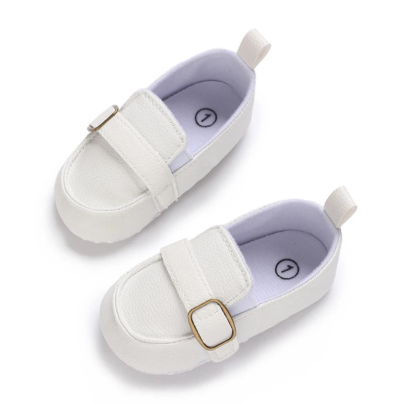 Baby Christening Shoes (0–18M) – PU Leather Moccasins for Boys & Girls