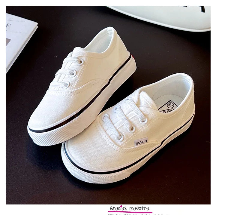 Kids Spring/Autumn Canvas Sneakers – Colorful Soft-Soled Shoes