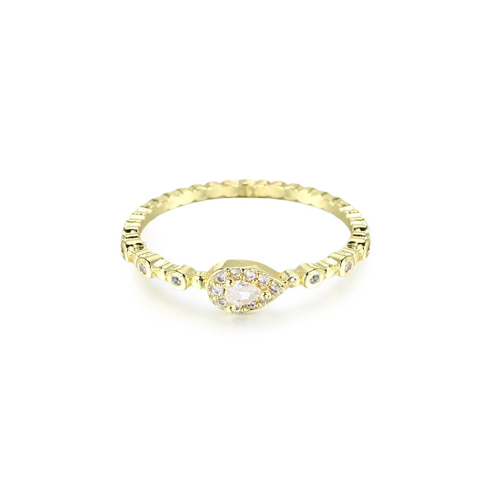 Dainty Women's Zircon Gold Ring