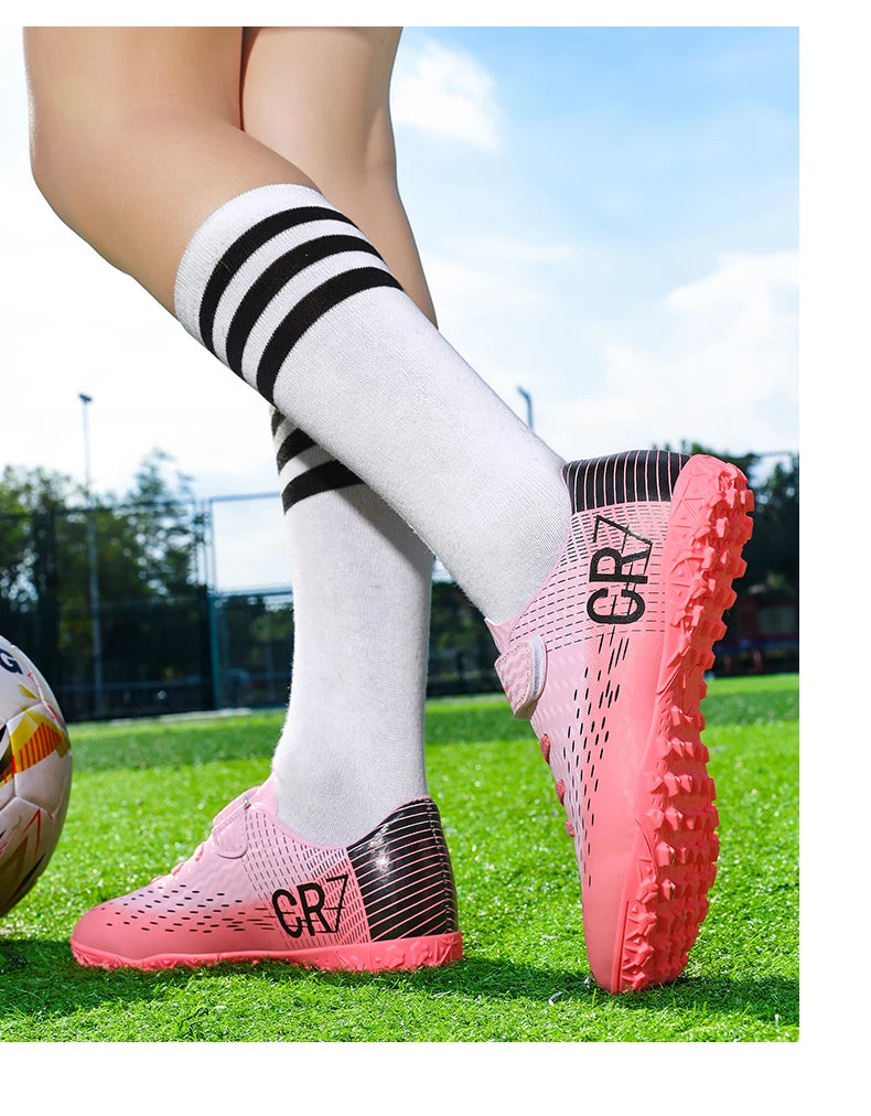 Kids’ Soccer Cleats – Hook & Loop Football Shoes