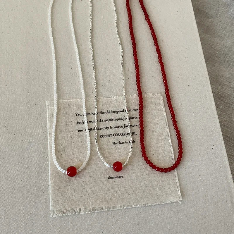 Red Agate Heart Necklace
