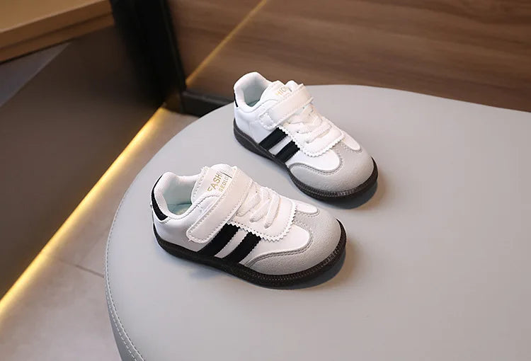 Kids’ PU Leather Sneakers – Soft-Soled Sport Shoes