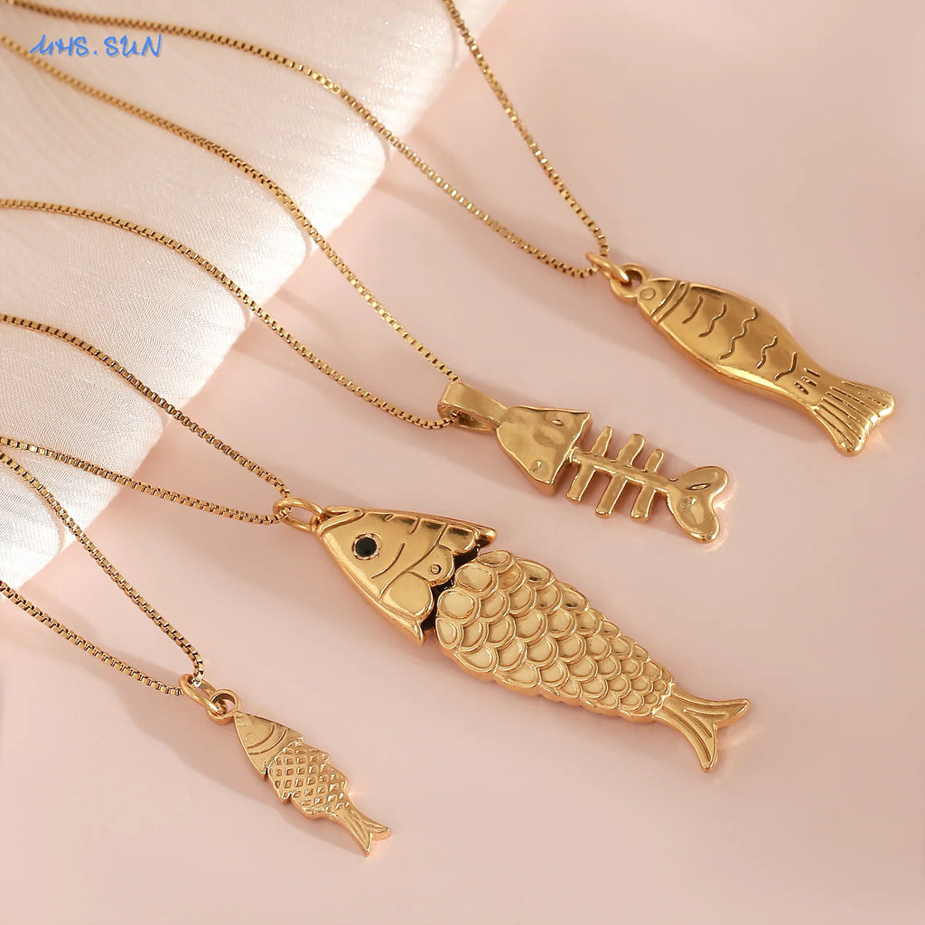 MHS.SUN Starfish Shell Conch Pendant Necklaces