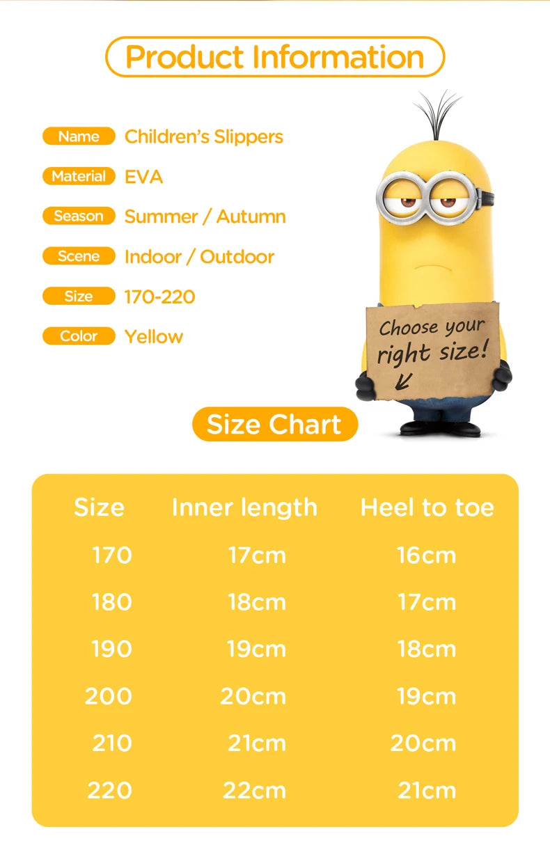 Cute Minions Kids EVA Slippers – Non-slip Indoor & Outdoor Sandals