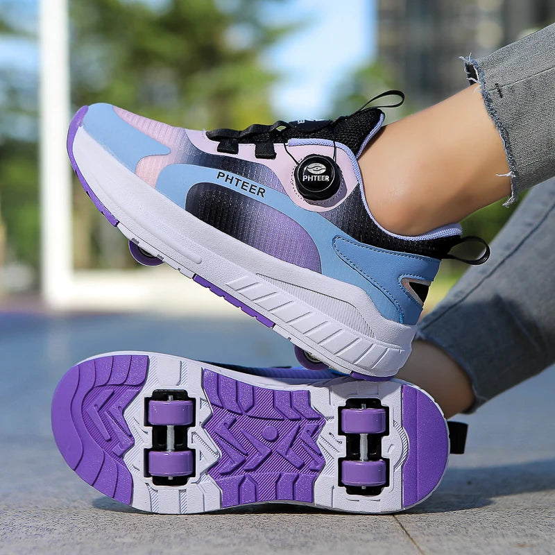 Kids Two-Wheel Roller Skates – Detachable Walking Shoes