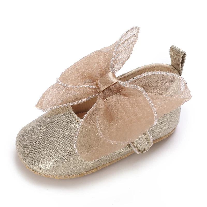 Baby Shoes (0–18M) – Plush Soft Bow Casual Sneakers