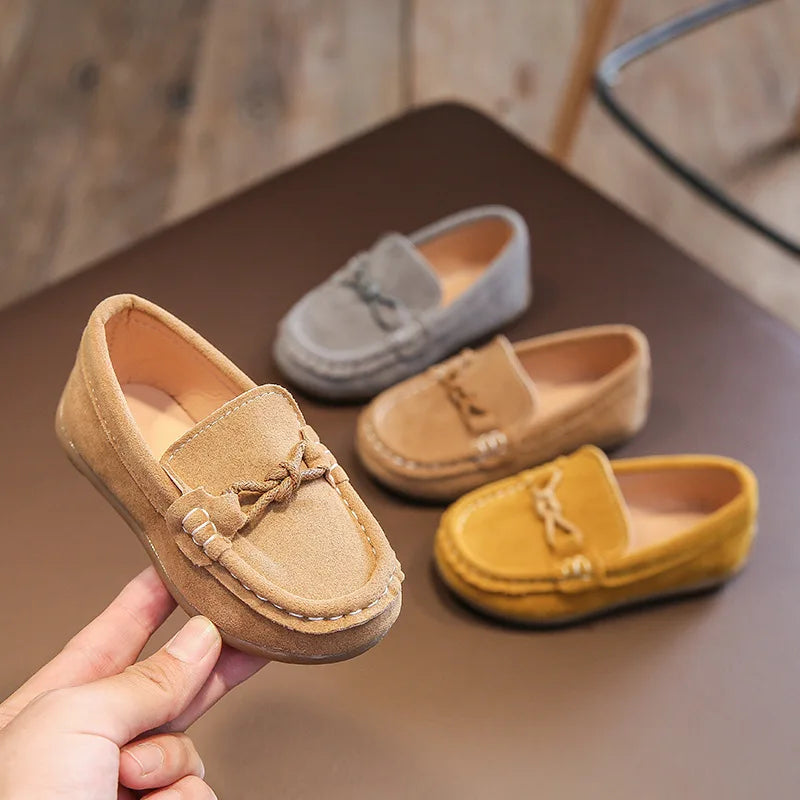Kids 2025 Slip-On Loafers – Soft PU Leather Casual Shoes