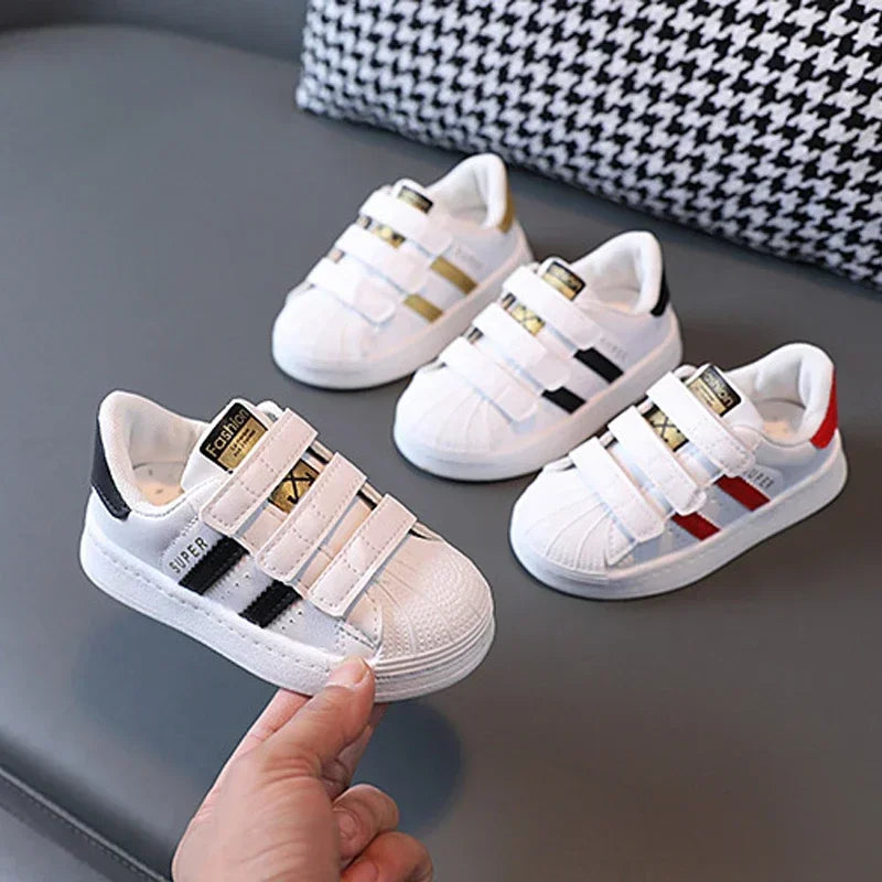 Kids White Sneakers – Breathable Non-Slip Casual Shoes