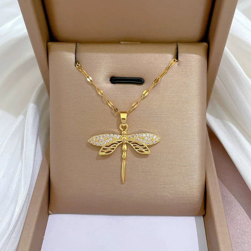 Eilieck Stainless Steel Zircon Necklace