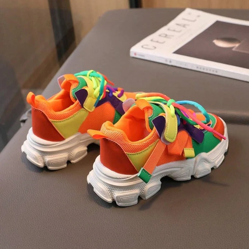 Kids Colorful Mesh Sneakers – Breathable All-Season Sport Shoes