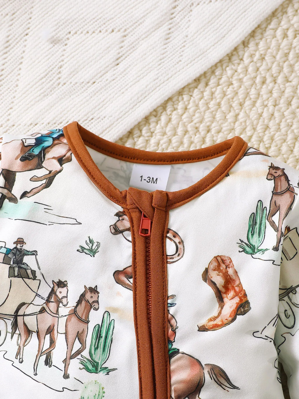 Baby Boys Bear Romper – Long Sleeve (0–12M)