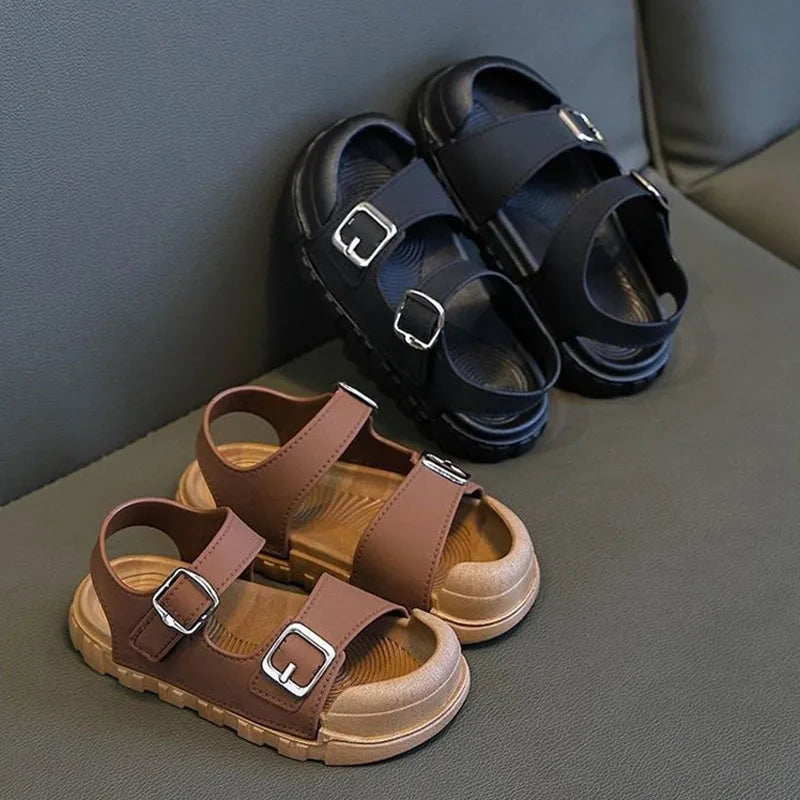 Kids’ Summer Sandals – Soft, Anti-Kick, Solid Color