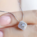 Huitan Silver Color Square Shaped Pendant