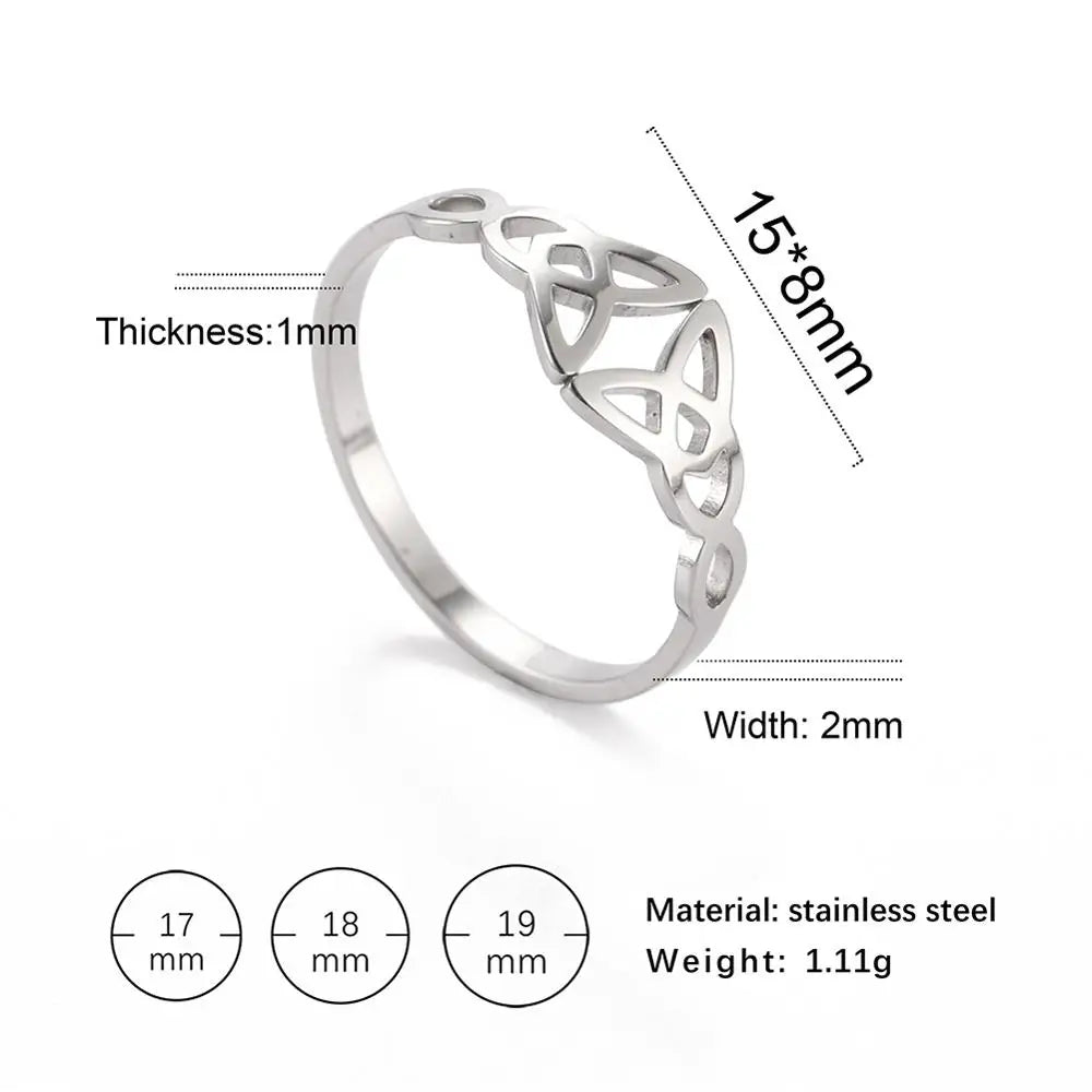 Cazador  Triquetra Irish Celtics Knot Rings for Women Stainless Steel Talisman Amulet Man Ring Jewelry 2026 Couple Gifts