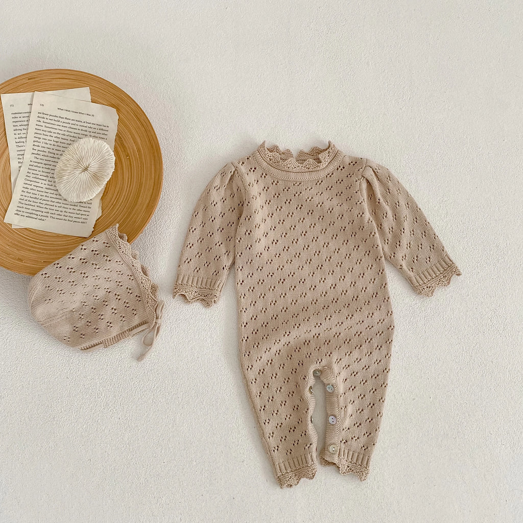 Baby Girl Knit Romper & Dress Top (0–12M)