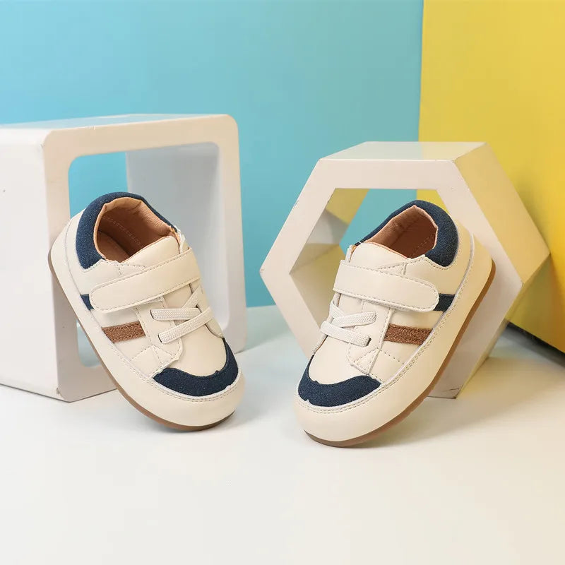 Baby & Toddler Leather Sneakers (0–5Y) – Soft Sole Outdoor Shoes