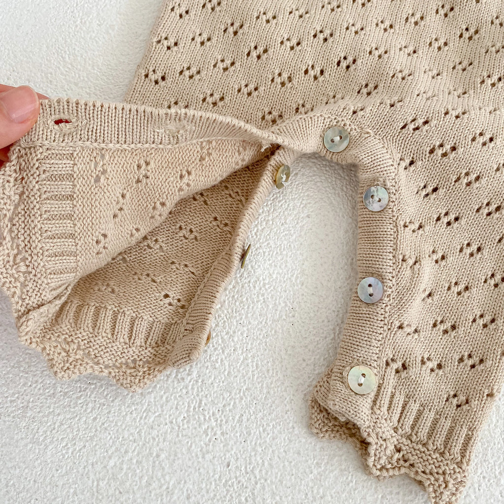 Baby Girl Knit Romper & Dress Top (0–12M)