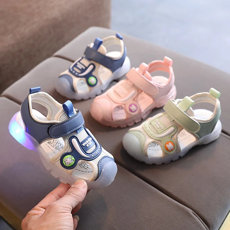 Toddler LED Sandals – Soft Sole Cartoon Summer Shoes