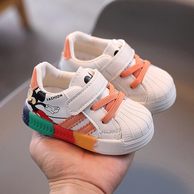 Kids’ Mickey & Minnie Sneakers – Breathable Soft Sport Shoes