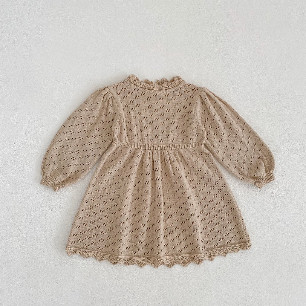 Baby Girl Knit Romper & Dress Top (0–12M)