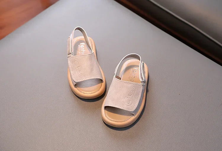 Kids’ Summer Sandals – Open Toe PU Leather (Ages 1–6)
