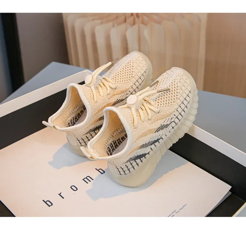 Kids Lightweight Woven Sneakers – Non-Slip Outdoor Mesh Shoes