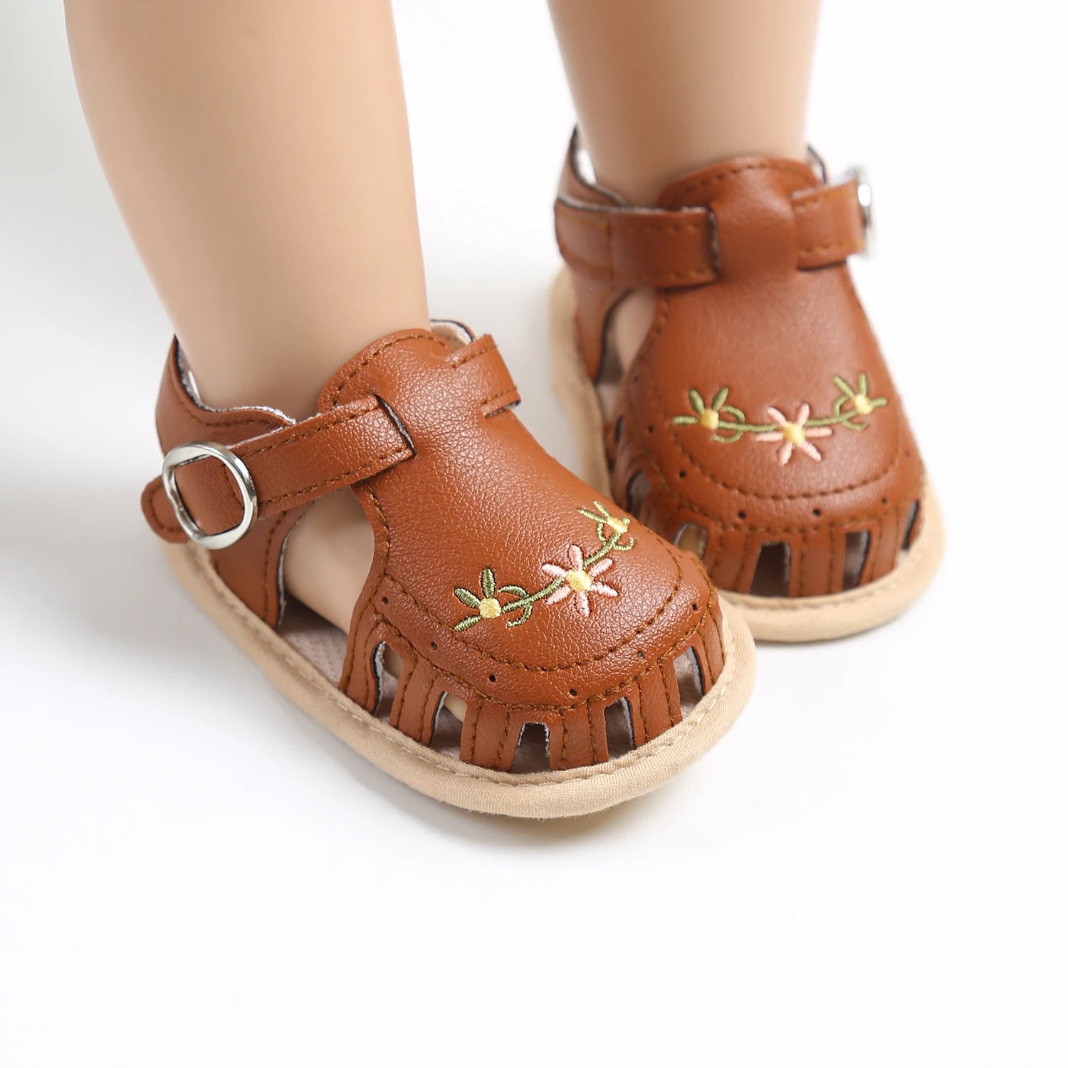 Baby Girl Summer Sandals – Breathable Lightweight Floral Wrap-Toe Shoes