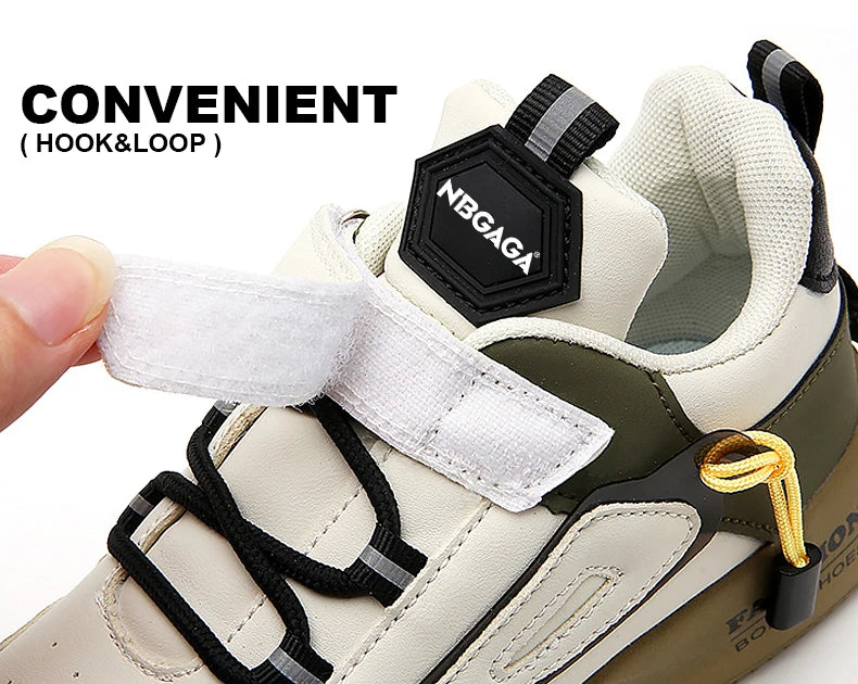 Kids Leather Sneakers – Anti-Slip Casual Sport Shoes for Boys & Girls